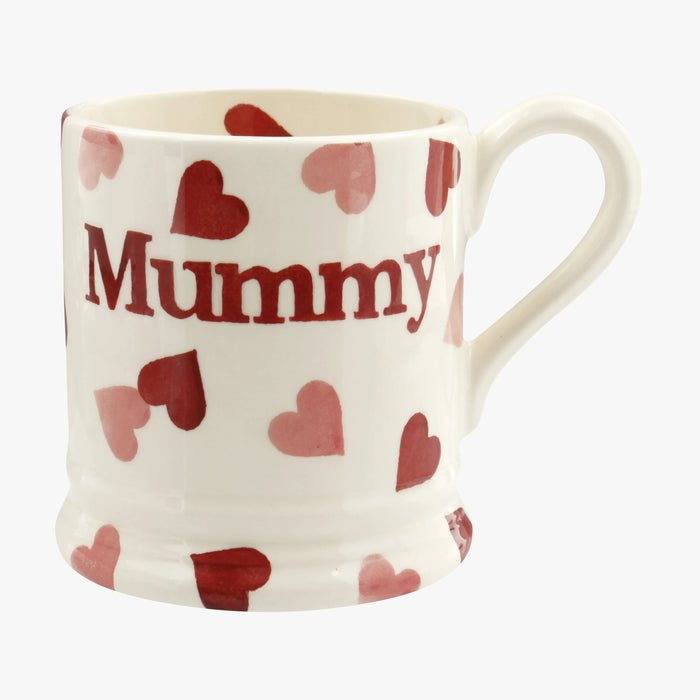 Emma Bridgewater Pink Hearts 'Mummy' Half Pint Mug