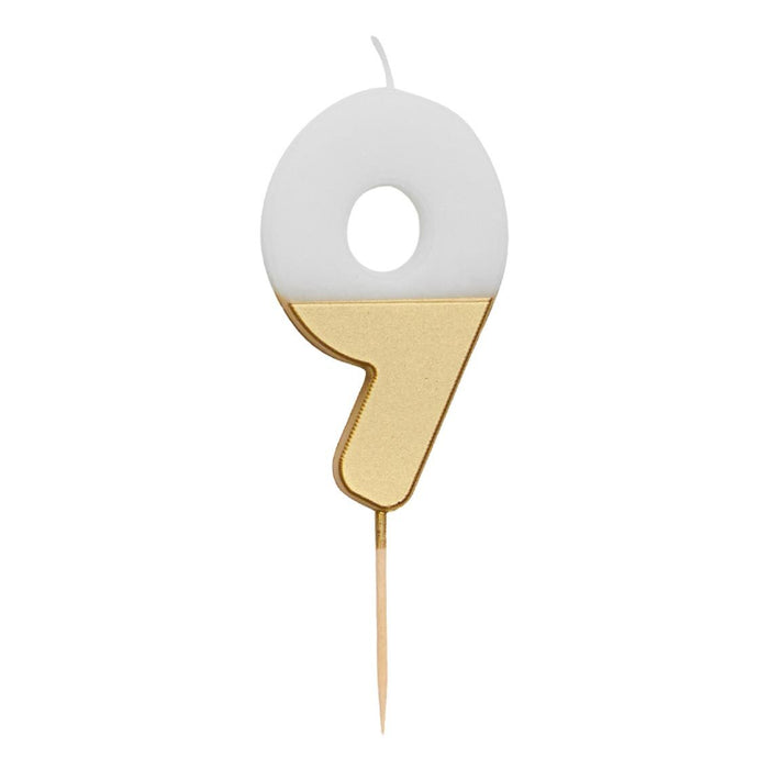White & Gold Number Candles