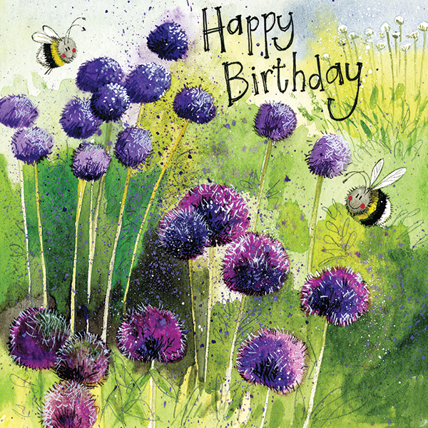 Alex Clark Alliums Bee Garden Birthday Card