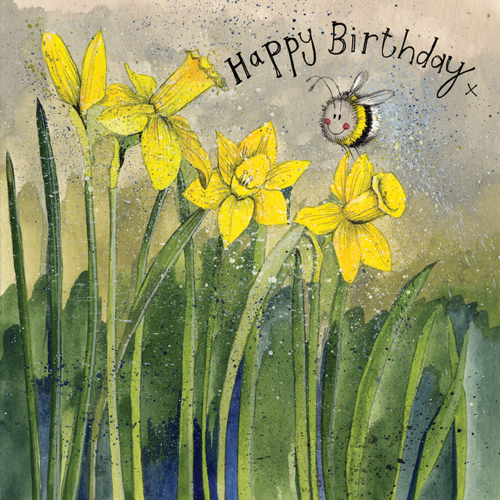 Alex Clark Bee & Daffodils Birthday Card