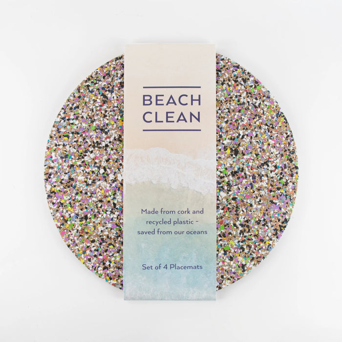 Cork Beach Clean Round Placemat Set