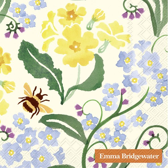 Emma Bridgewater Forget Me Not & Primrose Cr. Cocktail Napkin