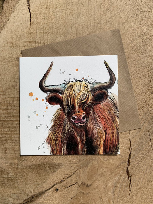 Dollyhotdogs Highland Cow Card