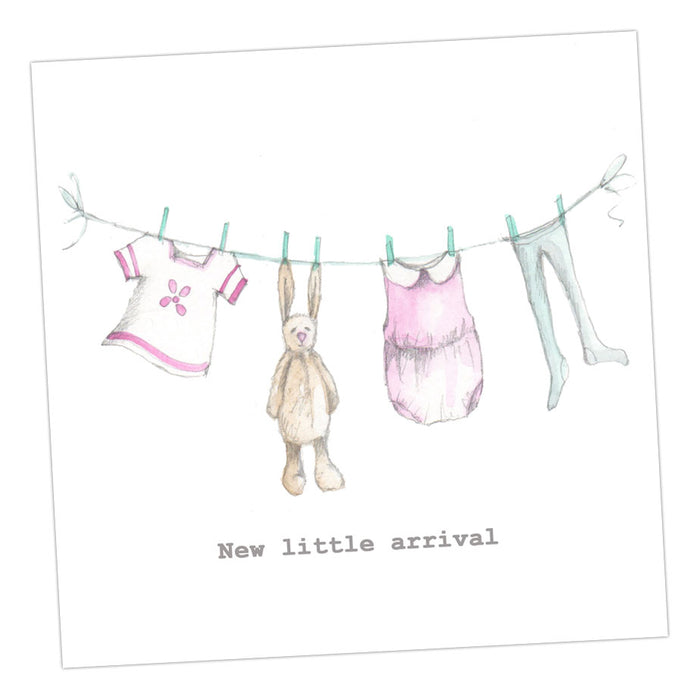 Crumble & Core Little Pink Washing Line Card