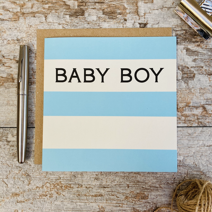 Corniche Stripes - Baby Boy Card