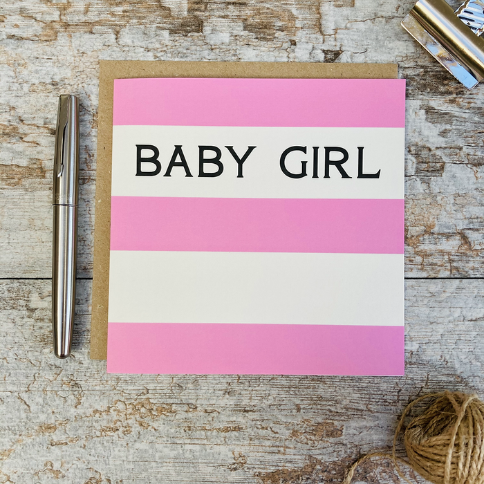 Corniche Stripes - Baby Girl Card