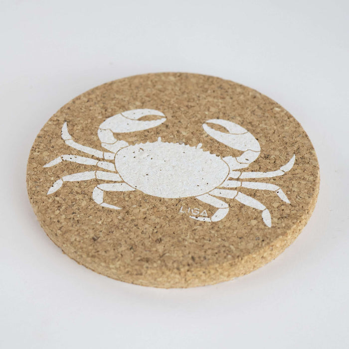Cork Mats | White Crab