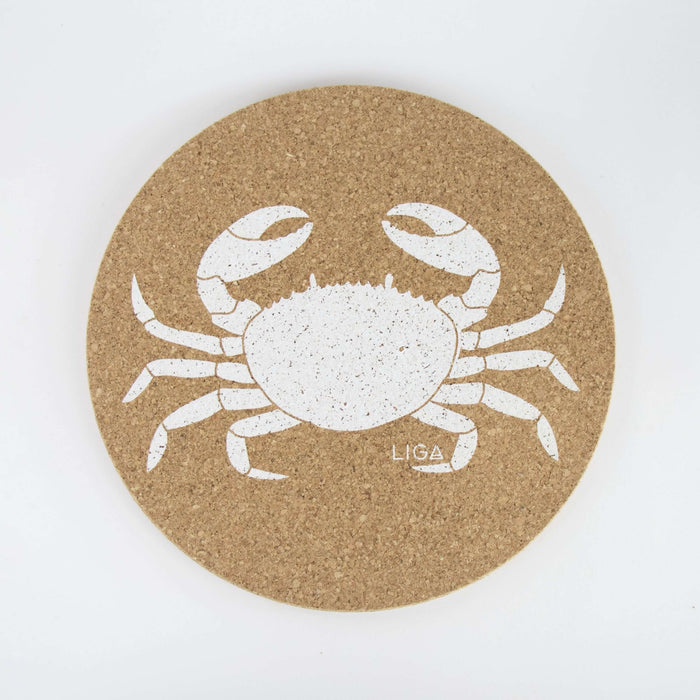 Cork Mats | White Crab