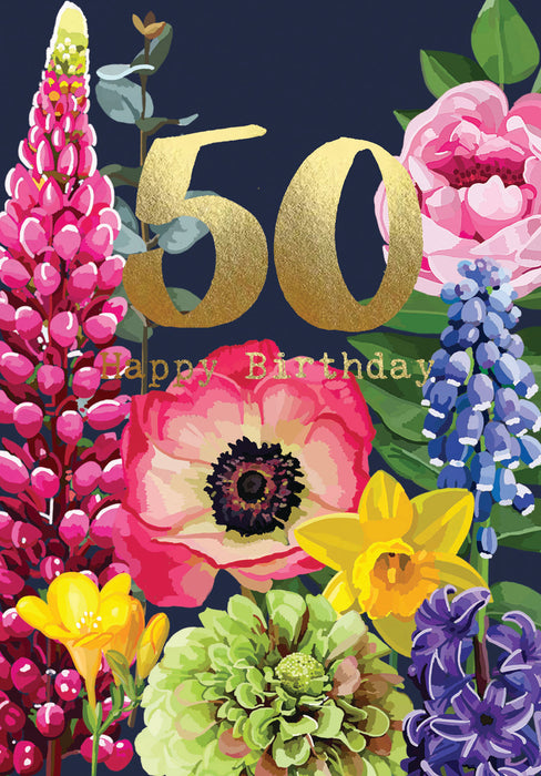 Sarah Kelleher Happy 50th Birthday Card