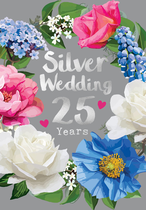 Sarah Kelleher Silver Wedding Anniversary Card