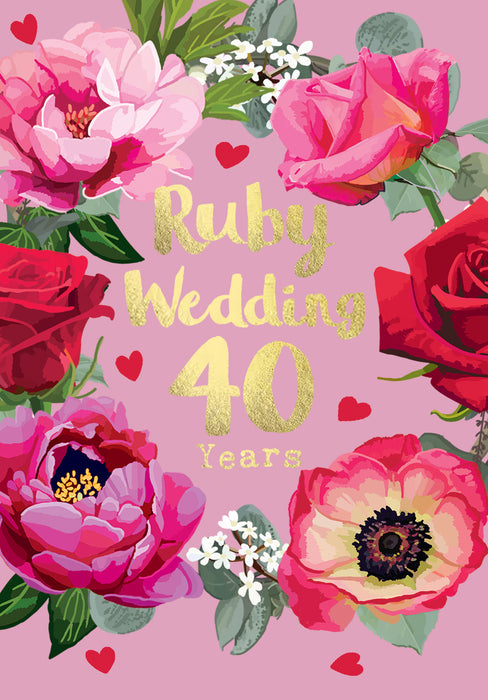 Sarah Kelleher Ruby Wedding Anniversary Card