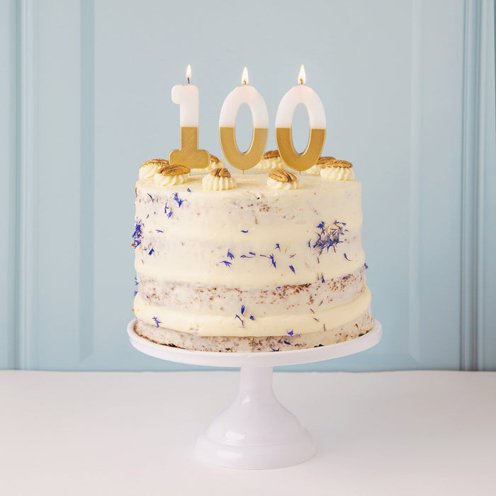 White & Gold Number Candles
