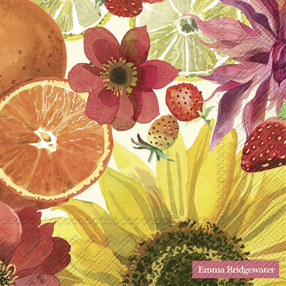 Emma Bridgewater Fruits & Flowers Cream Lunch Napkin