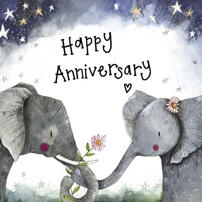 Alex Clark Starlight Elephant Anniversary Card