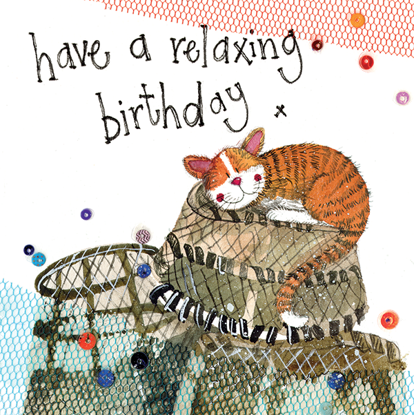 Alex Clark Lobster Pots Cat Birthday Card