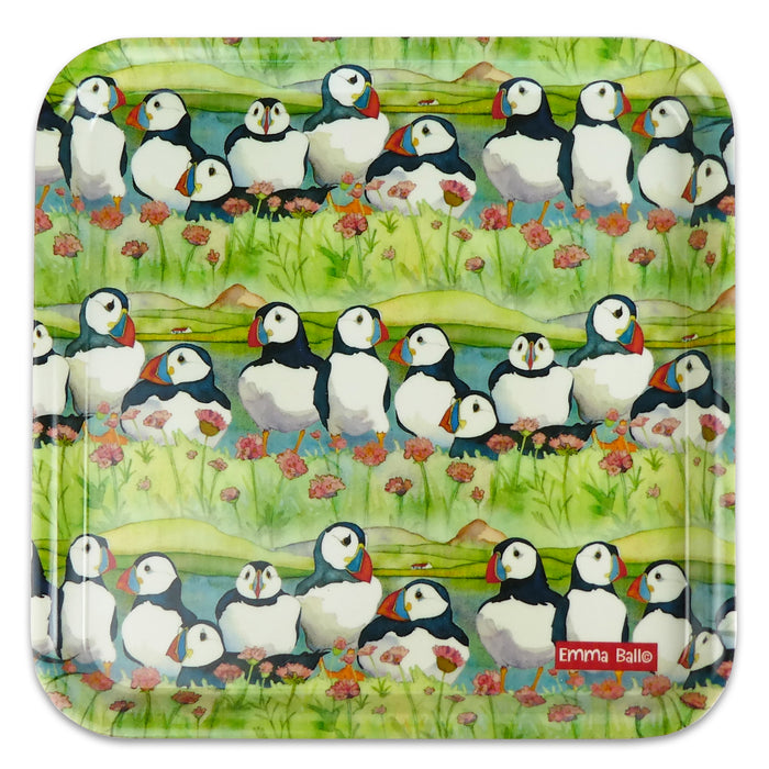 Emma Ball Sea Thrift Puffin Square Tray