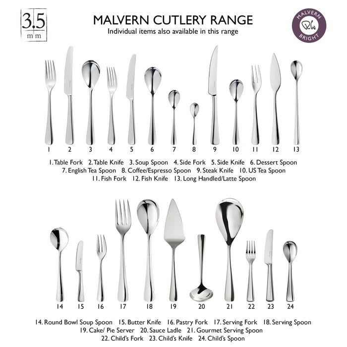 Robert Welch Malvern Bright Cutlery Set, 42 Piece for 6 People