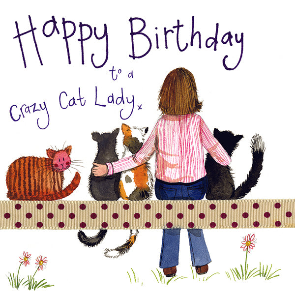 Alex Clark Cat Lady Birthday Card