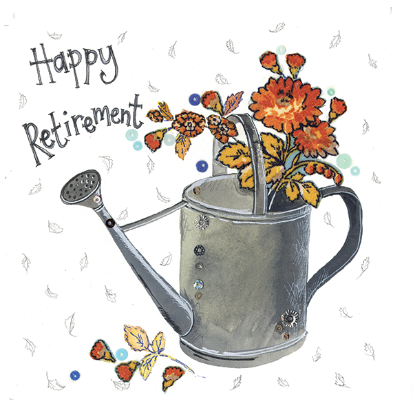 Alex Clark Watering Can Retirement Card