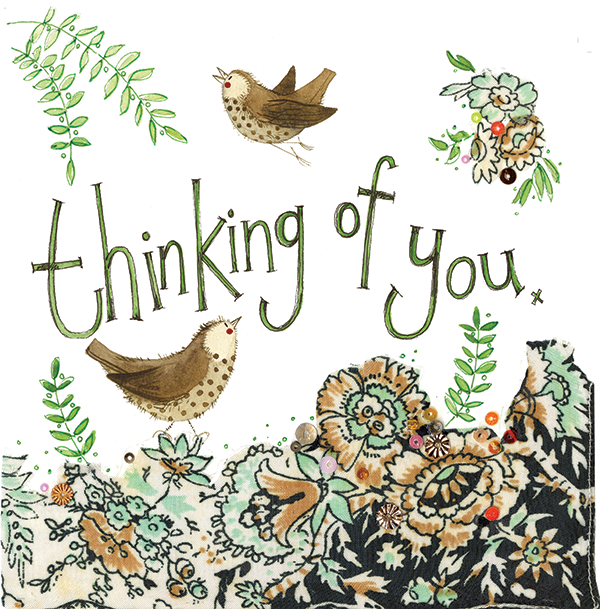 Alex Clark Thrushes Thinking of you Card
