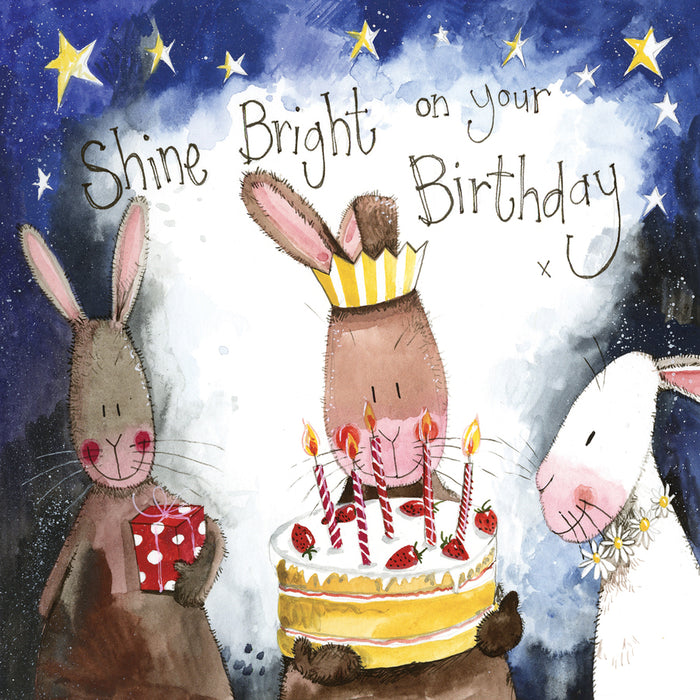 Alex Clark Starlight Cake Rabbit Birthday Card