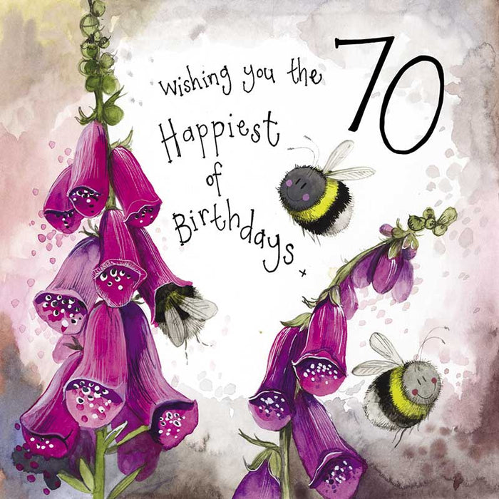 Alex Clark Sunshine 70th Bee Birthday Card