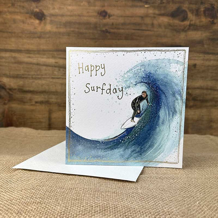 Alex Clark Surfing Birthday Card