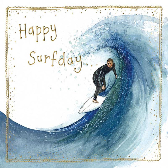 Alex Clark Surfing Birthday Card