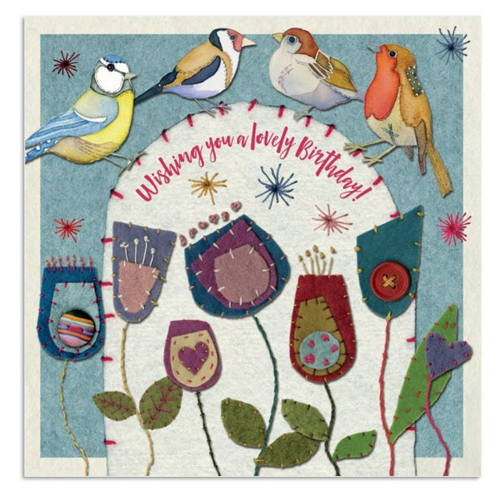 Emma Ball Lovely Stitched Birdie Birthday Card