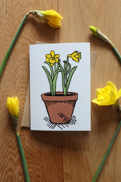 Samuel Hayward Hand Printed Daffodil Card