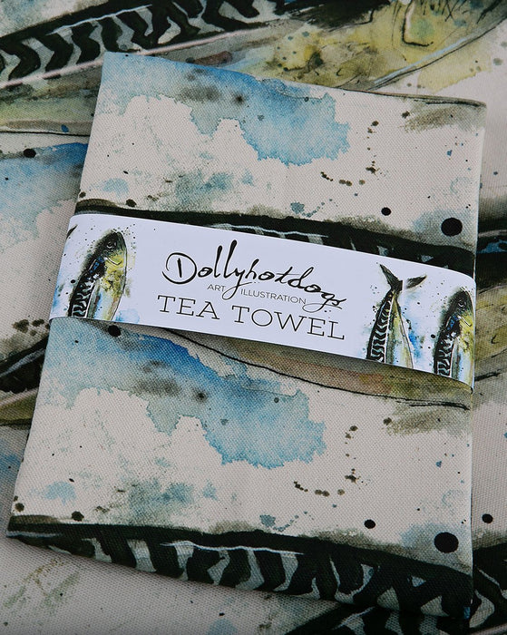Dollyhotdogs Mackerel Tea Towel