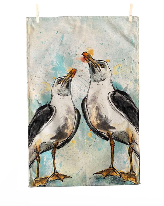 Dollyhotdogs Seagulls Tea Towel