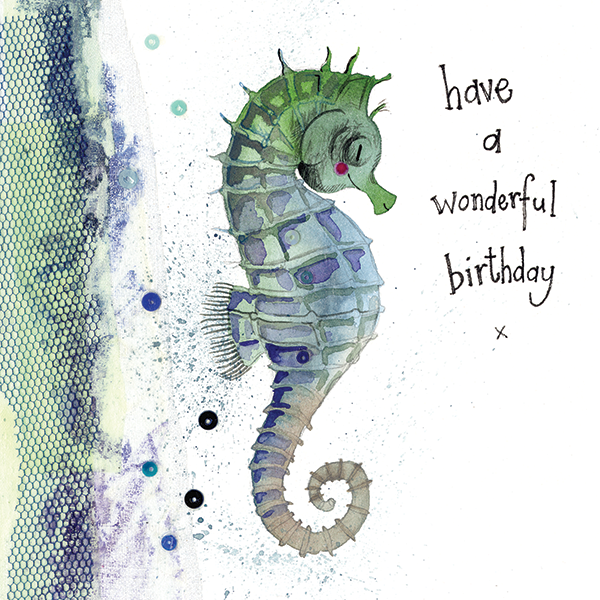 Alex Clark Seahorse Birthday Card