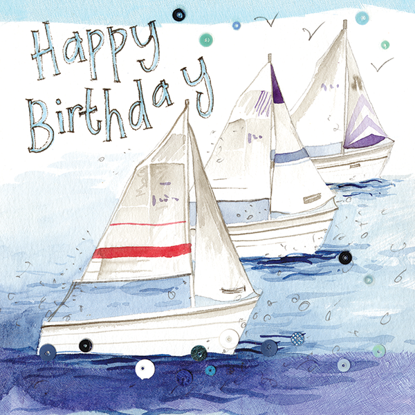 Alex Clark Sailing Boat Birthday Card