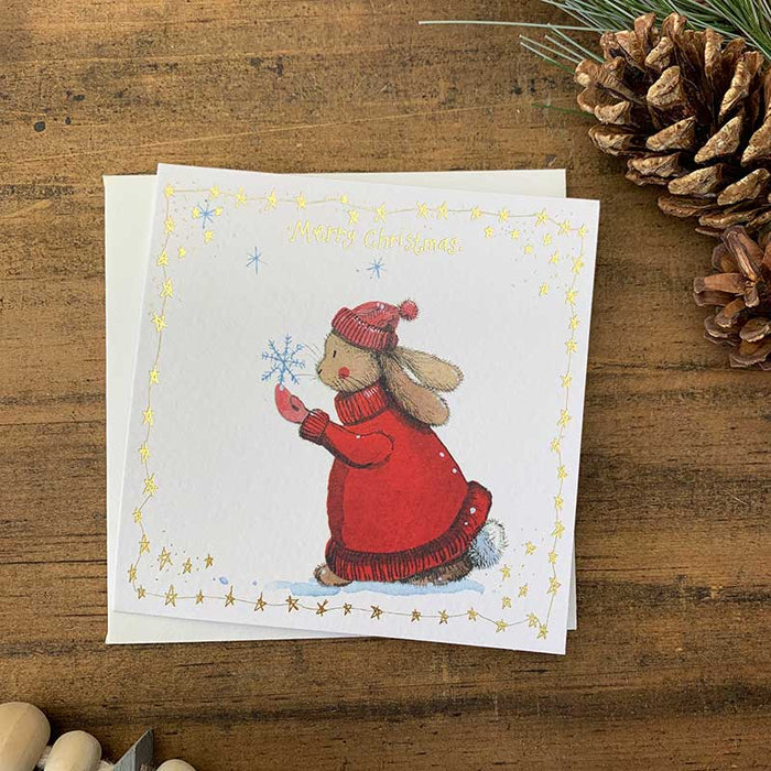 Alex Clark Rabbit and Snowflake Little Boxed Foiled Cards