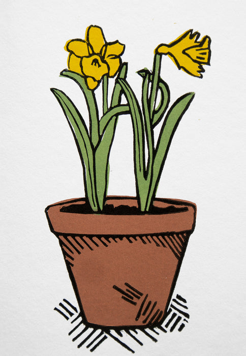 Samuel Hayward Hand Printed Daffodil Card