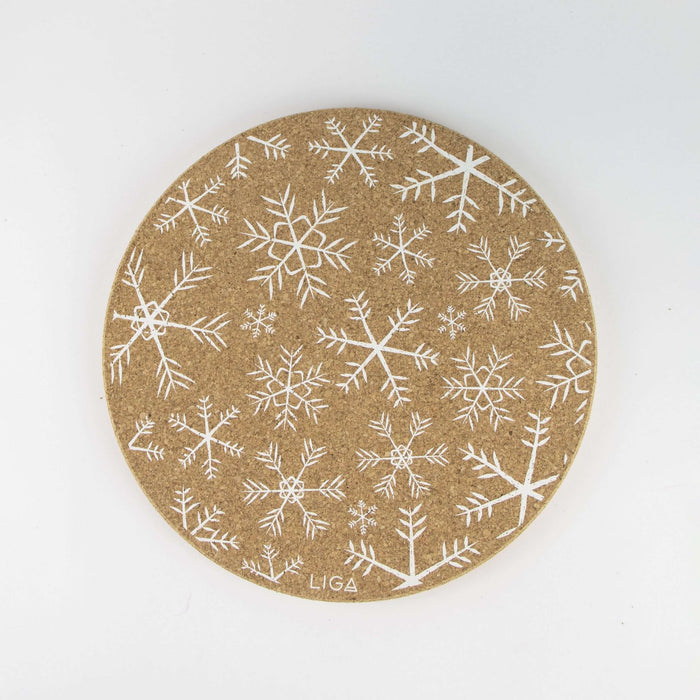 Cork Mats | White Snowflake